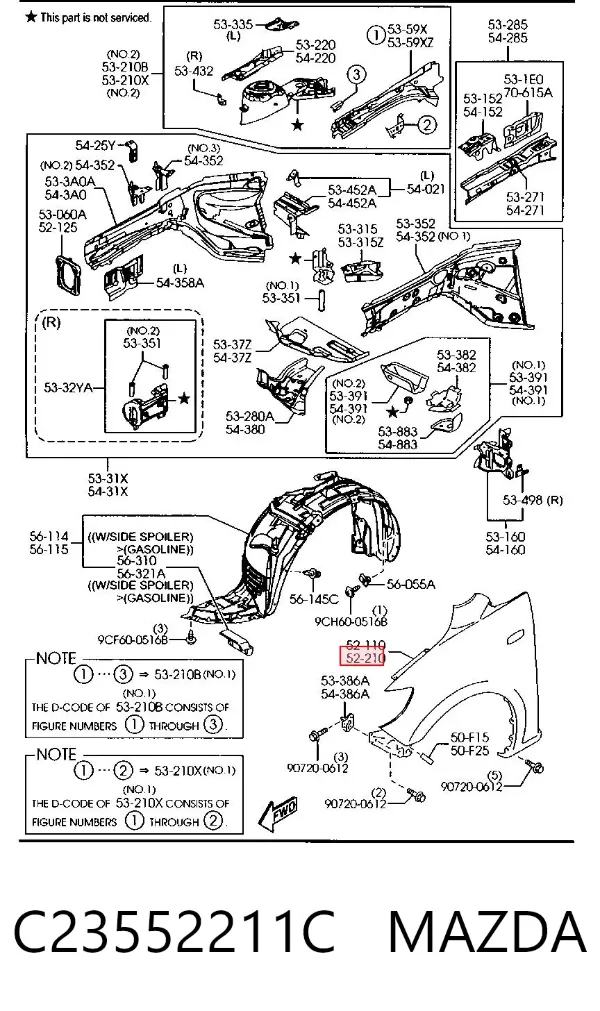 Błotnik przedni lewy C23552211C Mazda