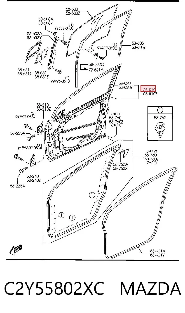 Drzwi przednie prawe Mazda 5 I