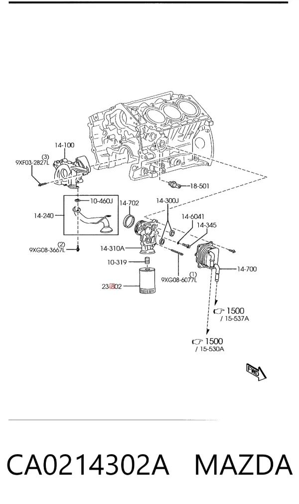 Filtr oleju CA0214302A Mazda
