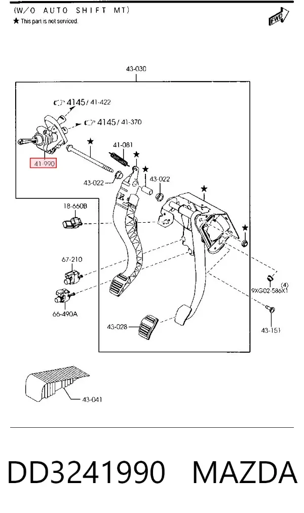 Cylinder sprzęgła główny DD3241990 Mazda