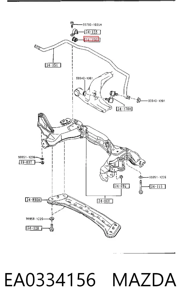 Tuleja stabilizatora przedniego Mazda Premacy CP
