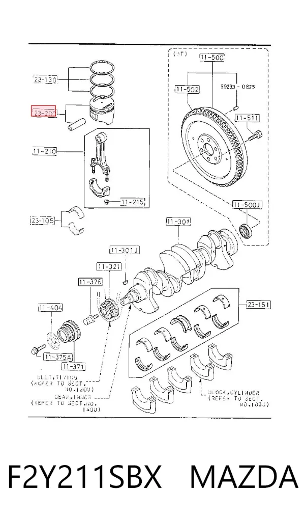 Tłok, komplet do jednego cylindru, STD F2Y211SBX Mazda