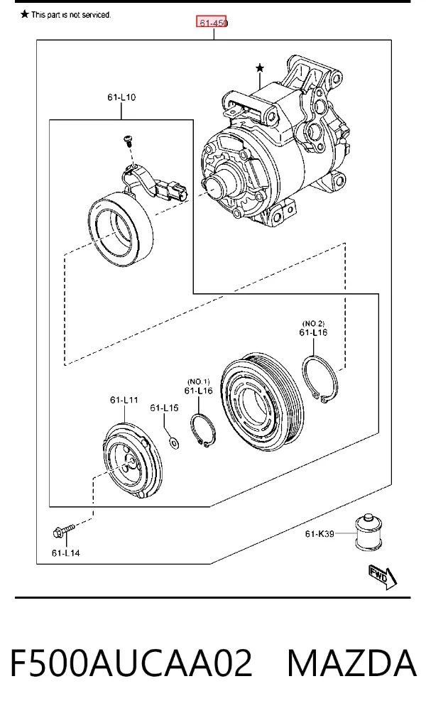 Sprężarka klimatyzacji F500AUCAA02 Mazda