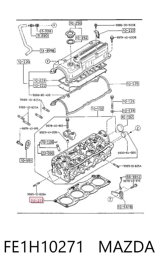 Uszczelka głowicy cylindrów FE1H10271 Mazda
