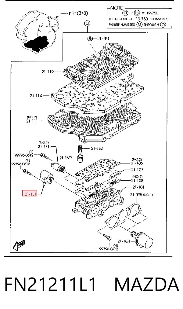 Solenoid automatycznej skrzyni biegów Mazda 6 GY