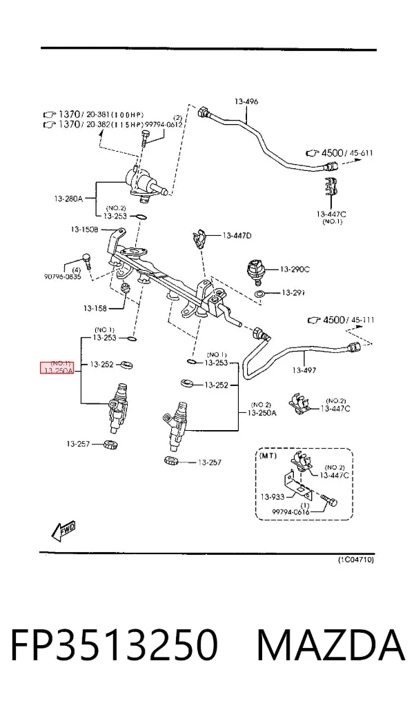 Wtryskiwacz paliwa Mazda 626 V