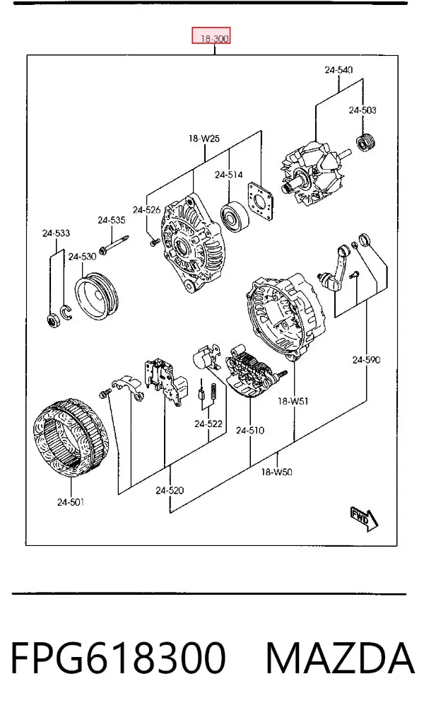 Alternator FPG618300 Mazda