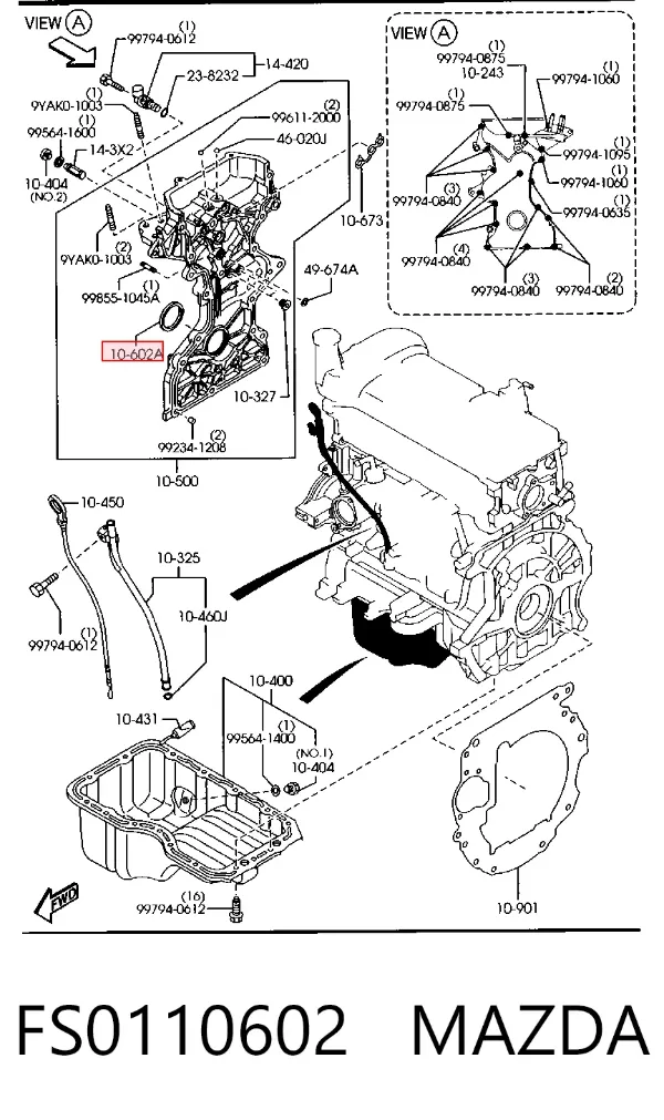 Uszczelniacz wału korbowego przedni FS0110602 Mazda