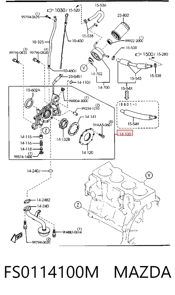Pompa oleju FS0114100M Mazda