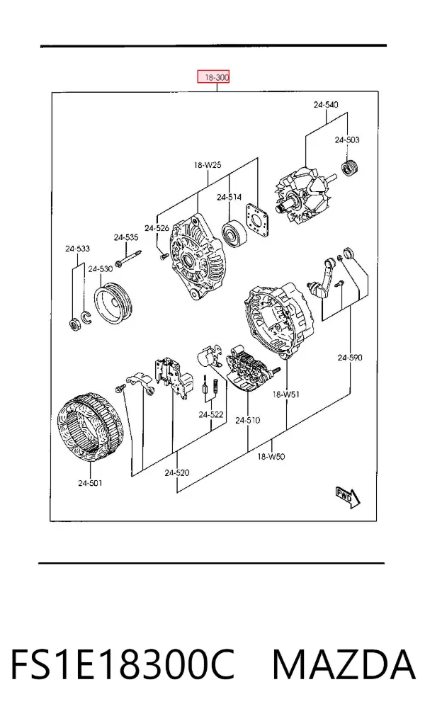 Alternator FS1E18300C Mazda
