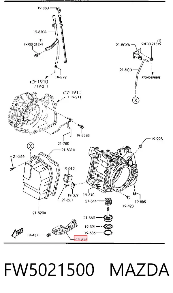 Filtr automatycznej skrzyni biegów FW5021500 Mazda