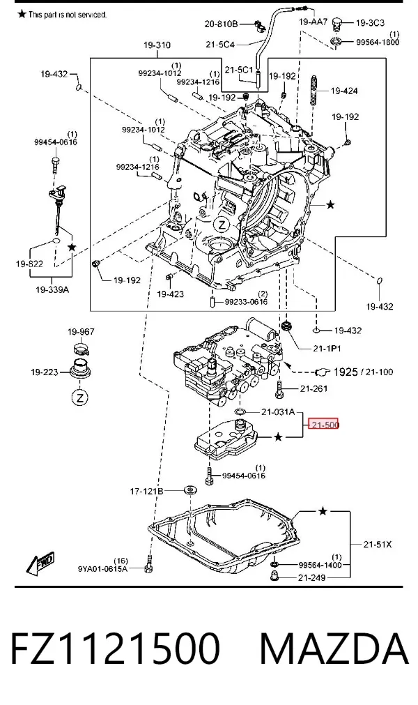 Filtr automatycznej skrzyni biegów FZ1121500 Mazda