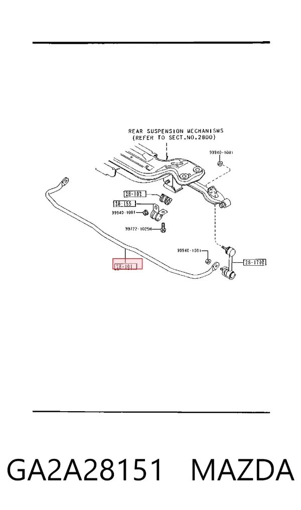 Stabilizator tylny GA2A28151 Mazda