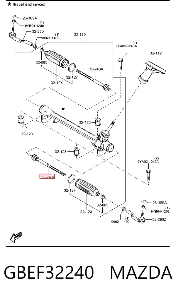 Drążek kierowniczy GBEF32240 Mazda