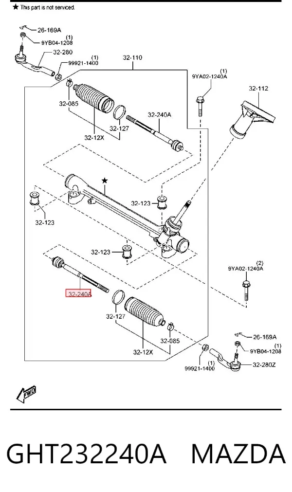 Drążek kierowniczy GHT232240A Mazda