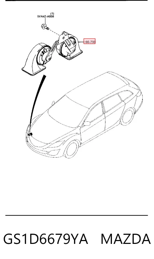 Sygnał dźwiękowy (klakson) Mazda 6 GH