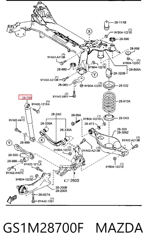 Amortyzator tylny GS1M28700F Mazda