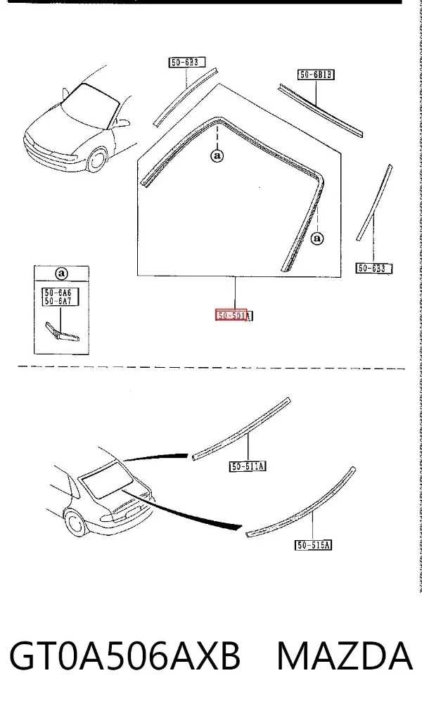 Listwa ochronna szyby przedniej GT0A506AXB Mazda