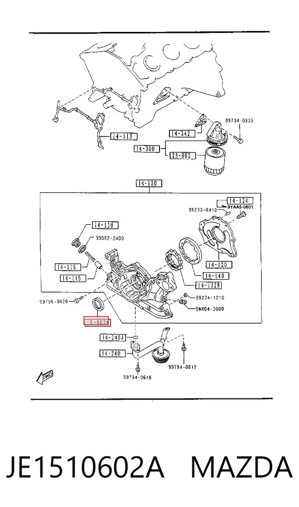 Uszczelniacz wału korbowego przedni Mazda 929 III