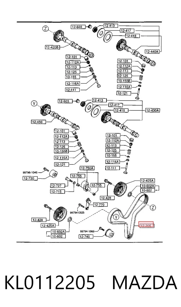 Pasek rozrządu KL0112205 Mazda