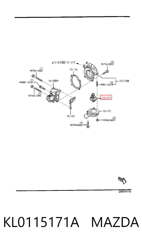 Termostat KL0115171A Mazda
