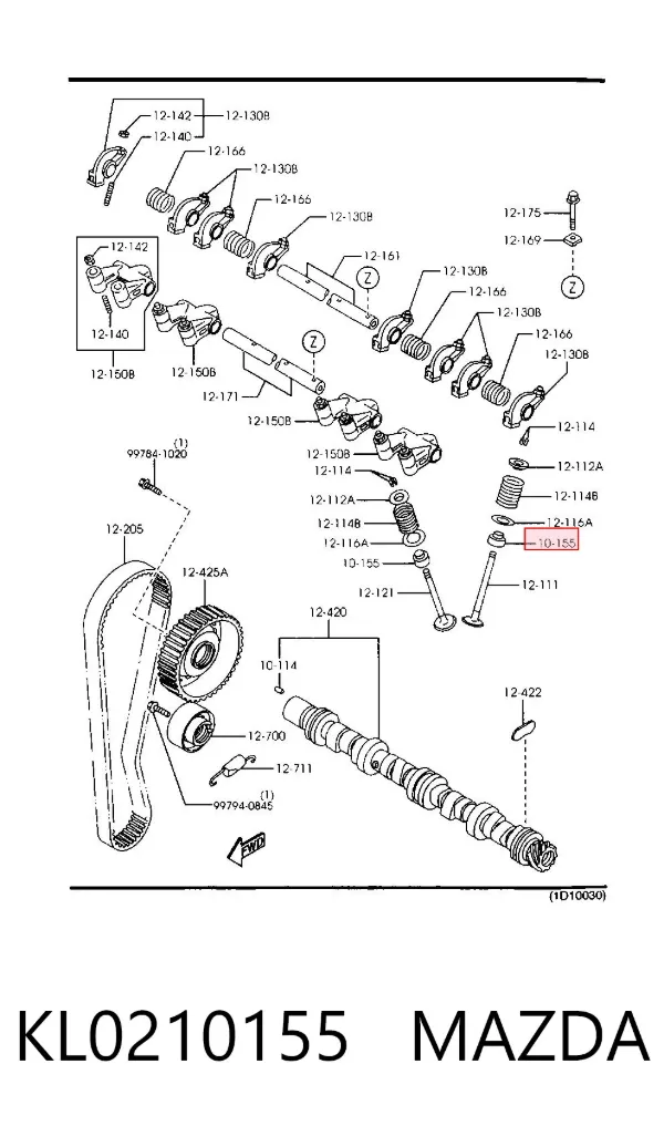 Uszczelniacz zaworu wylotowego KL0210155 Mazda