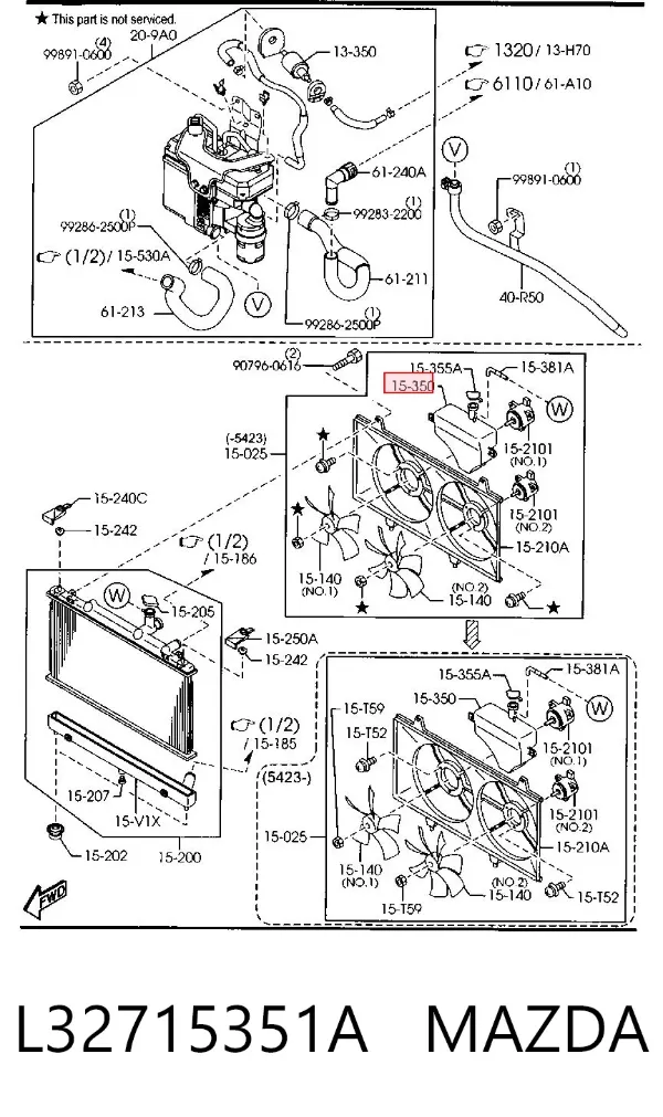 Zbiorniczek wyrównawczy układu chłodzenia L32715351A Mazda