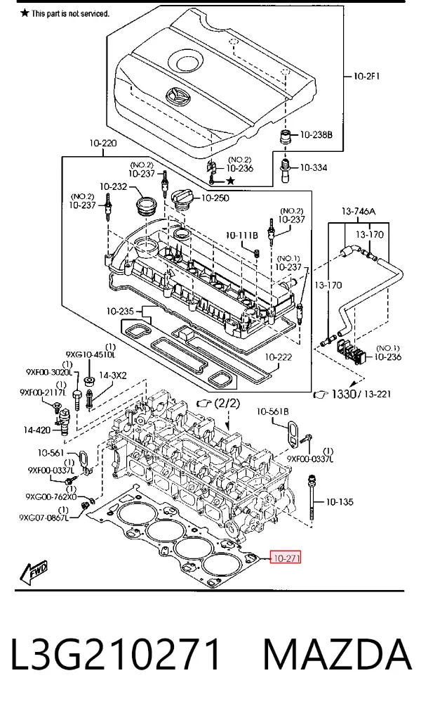 Uszczelka głowicy cylindrów L3G210271 Mazda