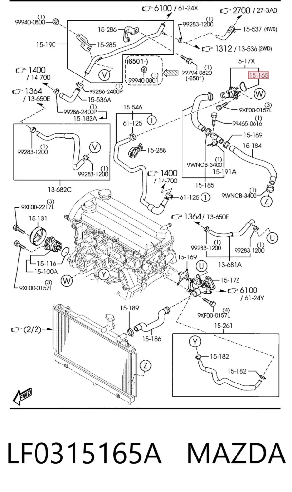 Uszczelka obudowy termostatu LF0315165A Mazda