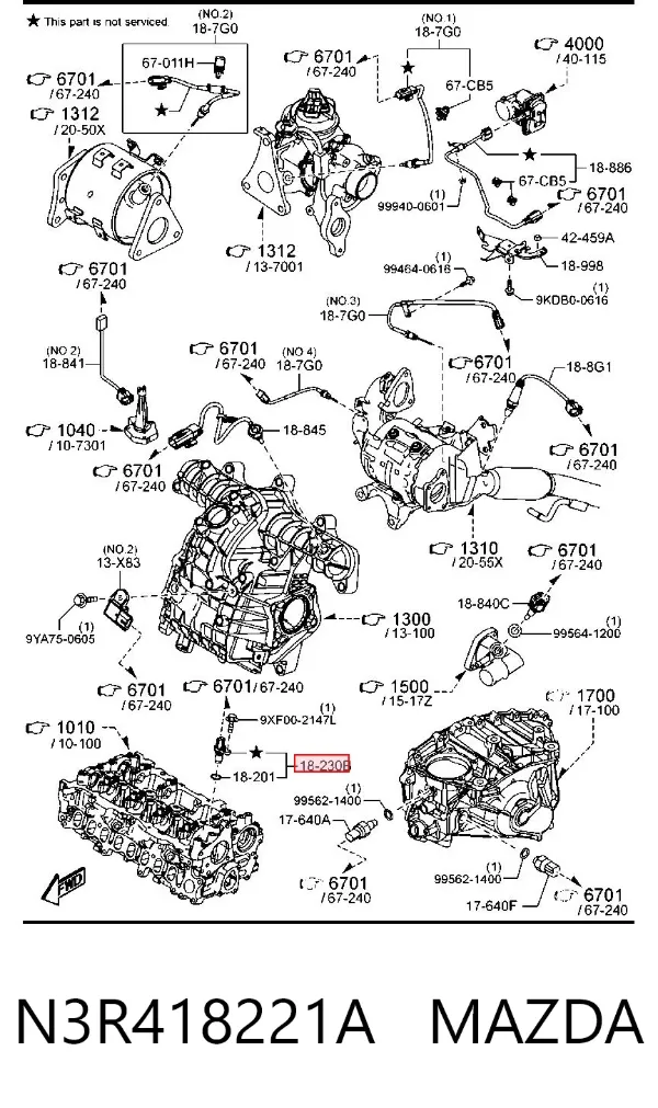 Czujnik położenia wałka rozrządu N3R418221A Mazda