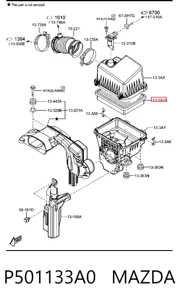 Filtr powietrza P501133A0 Mazda
