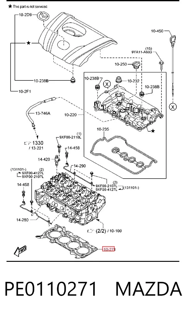 Uszczelka głowicy cylindrów PE0110271 Mazda