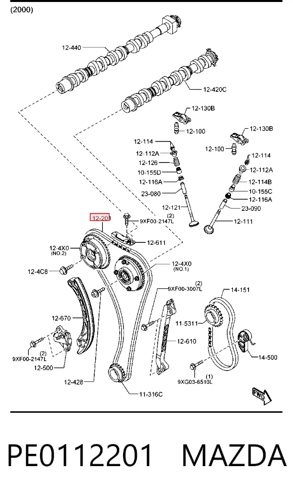 Łańcuch rozrządu Mazda 3 BM, BN