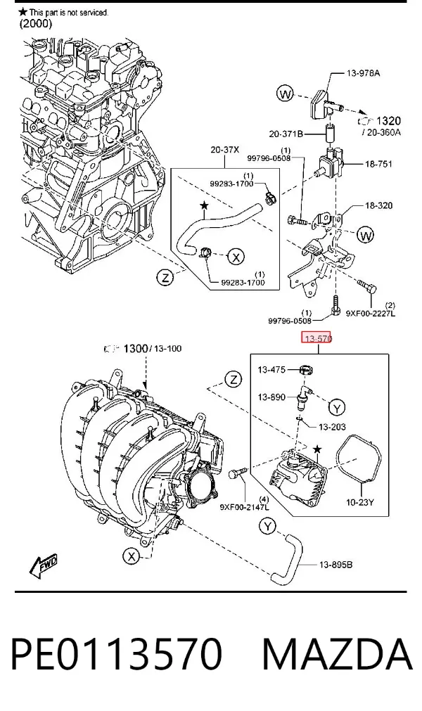 Separator oleju układu wentylacji kadłuda (bloku silnika)  Mazda CX-30 DM
