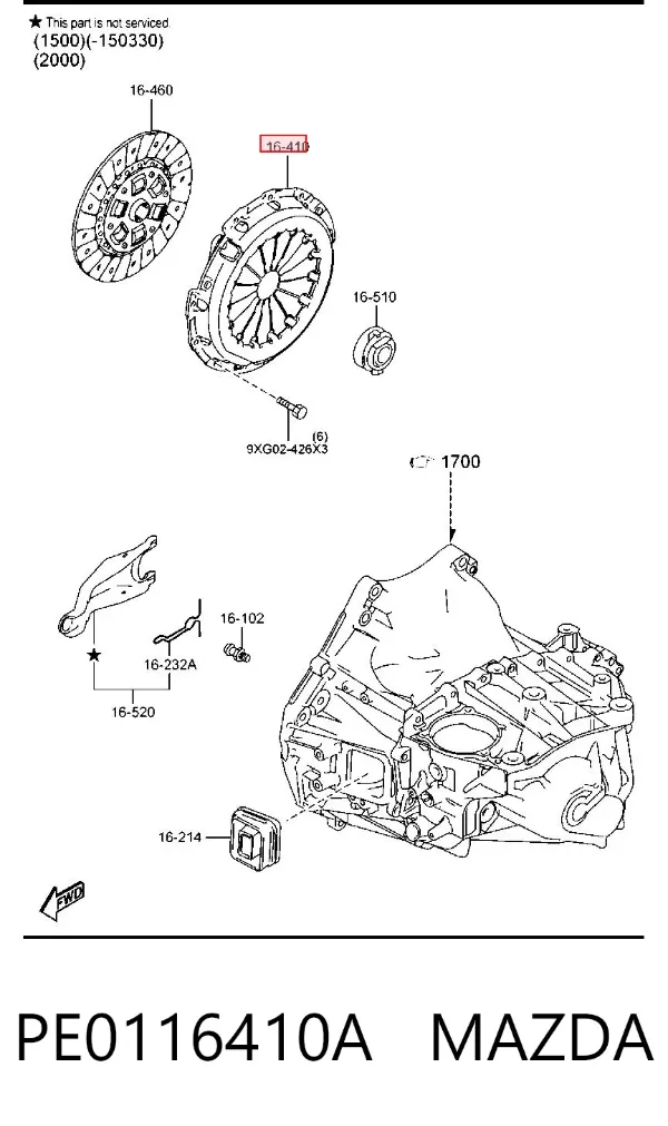 Docisk sprzęgła PE0116410A Mazda