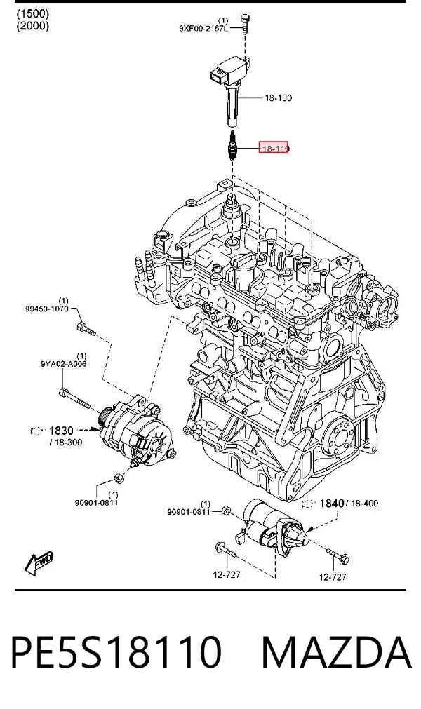 Świeca zapłonowa PE5S18110 Mazda