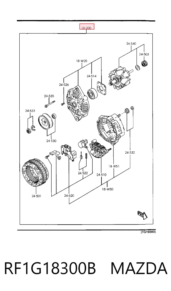 Alternator RF1G18300B Mazda