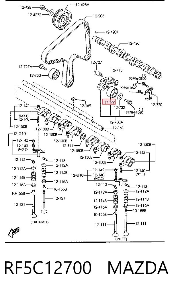 Rolka napinacza paska rozrządu RF5C12700 Mazda