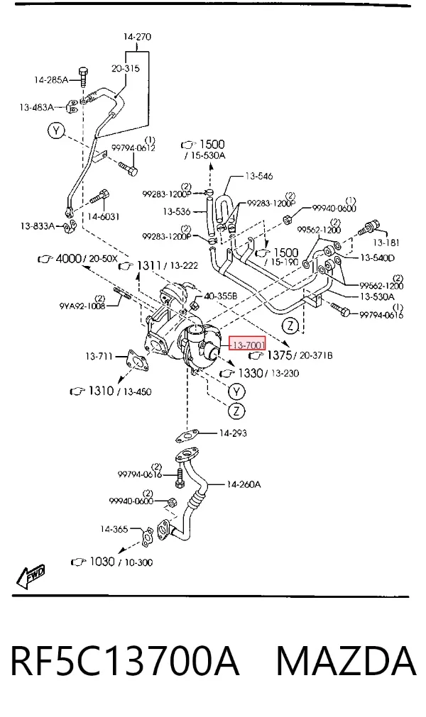 Turbina RF5C13700A Mazda