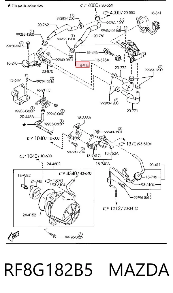 Czujnik temperatury powietrza wlotowego RF8G182B5 Mazda