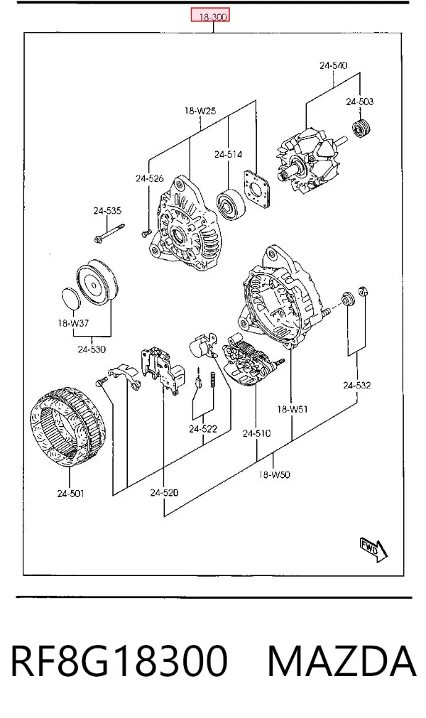 Alternator RF8G18300 Mazda