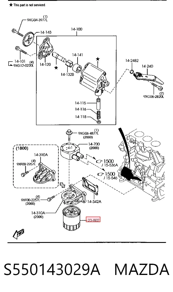 Filtr oleju S550143029A Mazda