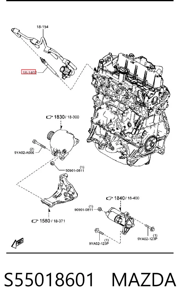 Świeca żarowa S55018601 Mazda