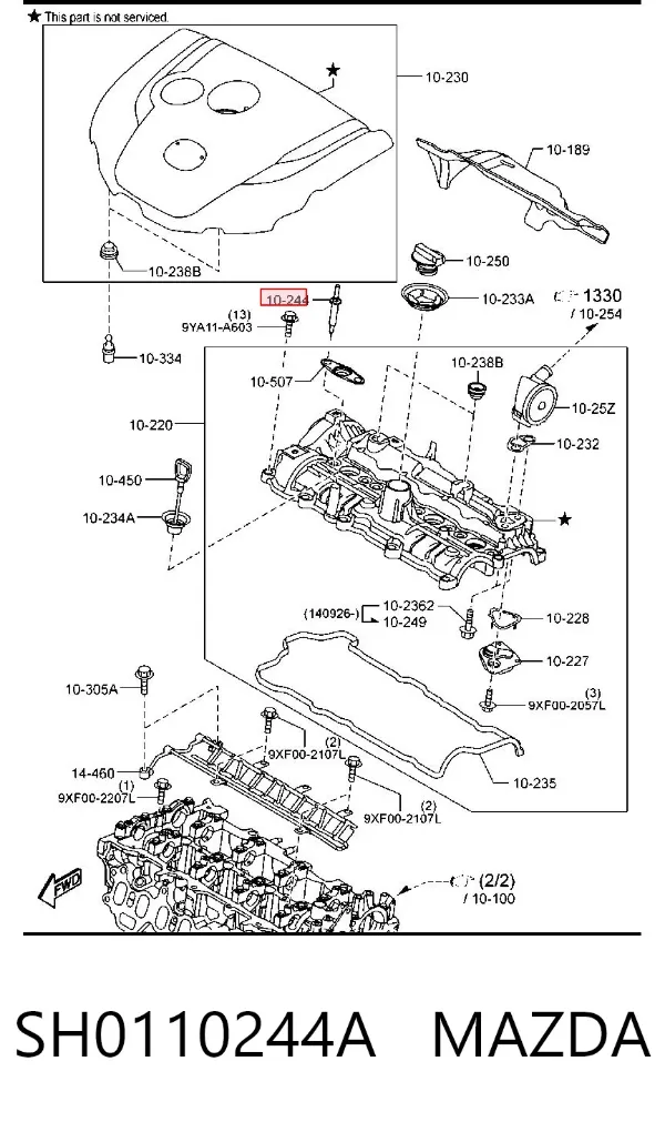 Śruba głowicy cylindrów SH0110244A Mazda