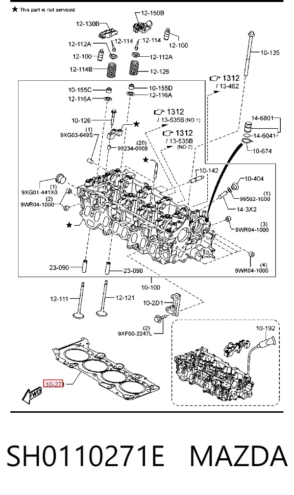 Uszczelka głowicy cylindrów SH0110271E Mazda