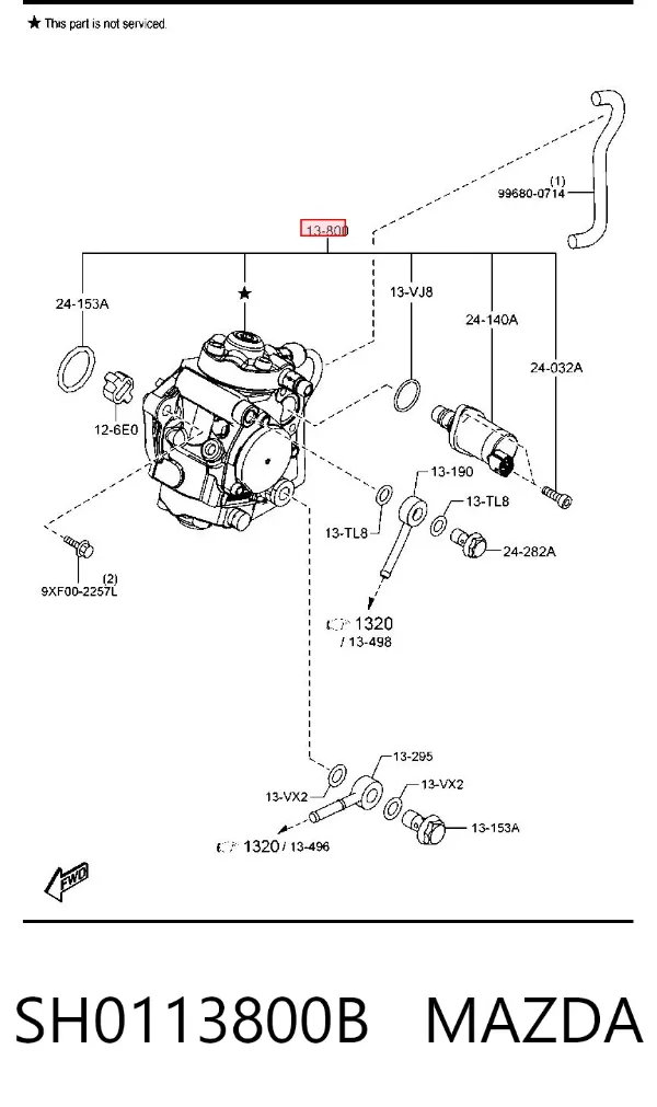Pompa wtryskowa wysokiego ciśnienia SH0113800B Mazda