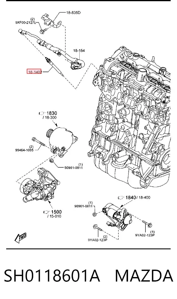 Świeca żarowa SH0118601A Mazda