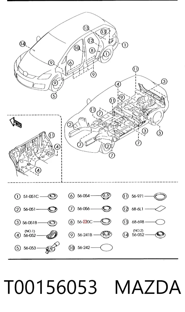 Wkładka dna nadwozia Mazda MPV II