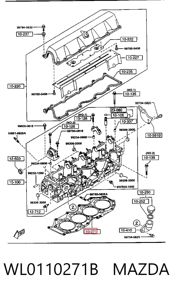 Uszczelka głowicy cylindrów WL0110271B Mazda