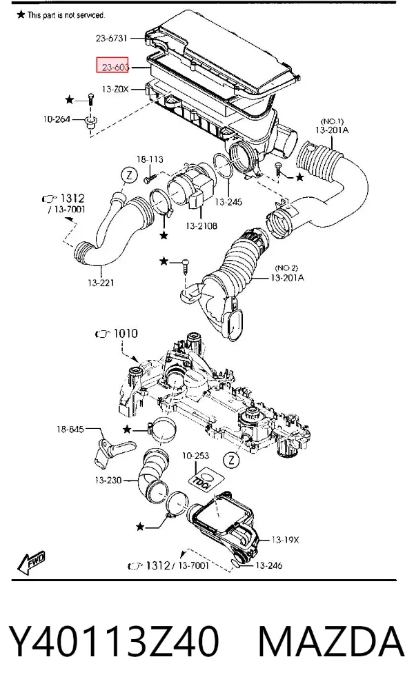Filtr powietrza Y40113Z40 Mazda